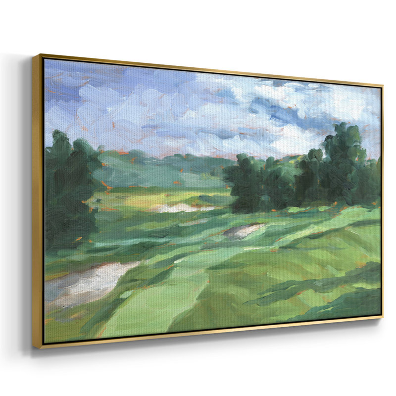 Golf Course Study IV, reproduction d'art sur toile, H 17 po x l 25 po x P 2 po, Or