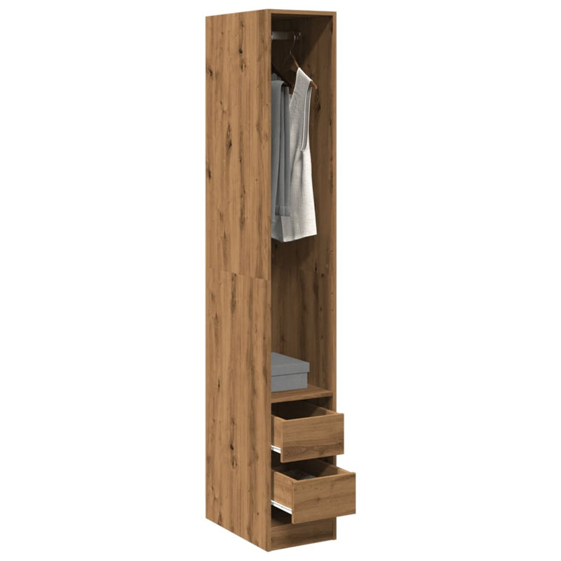 Aseante Manufactured Wood Wardrobe, Oak, 30 x 50 x 200 cm