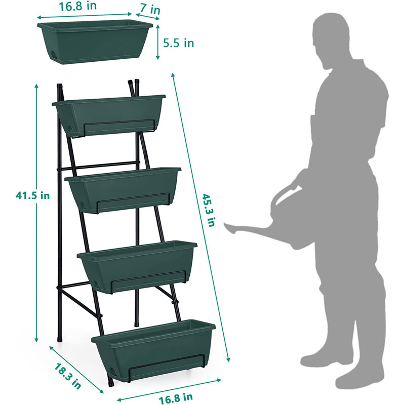 Jardin vertical en plastique ABS, H 41,5 po x l 16,8 po x P 18,3 po, Vert
