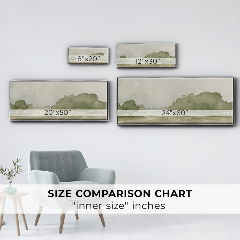 On Course II- Framed Canvas, 8" H x 20" W
