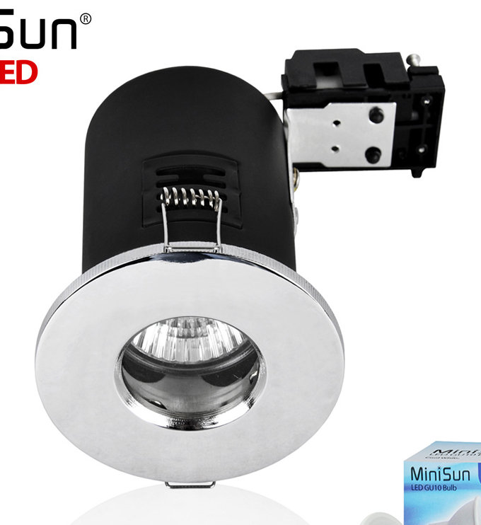 8.6cm Retrofit Downlight, Brushed Chrome, No Bulb