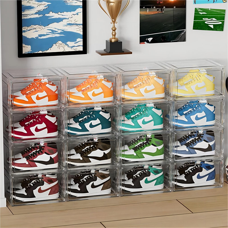 Waytrim 4 Pair Stackable Shoe Storage Box