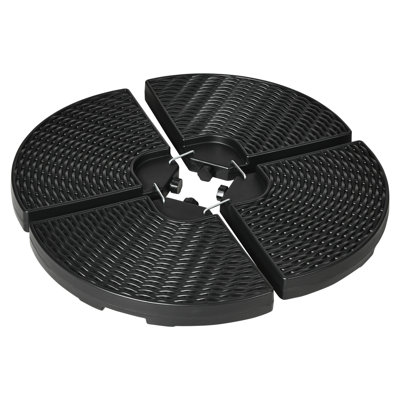 Vitalia Umbrella Base Weights - 150 Lb. Max Load, 4, Black, Water/Sand, -Like Exterior, All-Weather Outdoor Use Capacity Stand 4 , , Water/Sand Compatible, Surface,