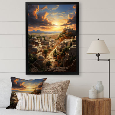 Judaïsme, paysage urbain de Jérusalem II, art sur toile