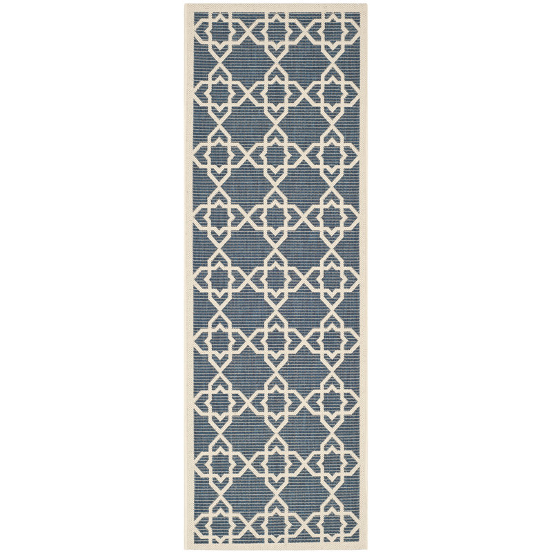 Courtyard Performance Geometric Indoor/Outdoor Area Rug, Runner 2'3" x 10'