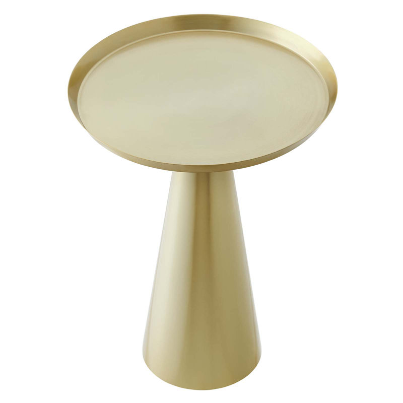 Modway Maren Pedestal End Table, Brass Gold