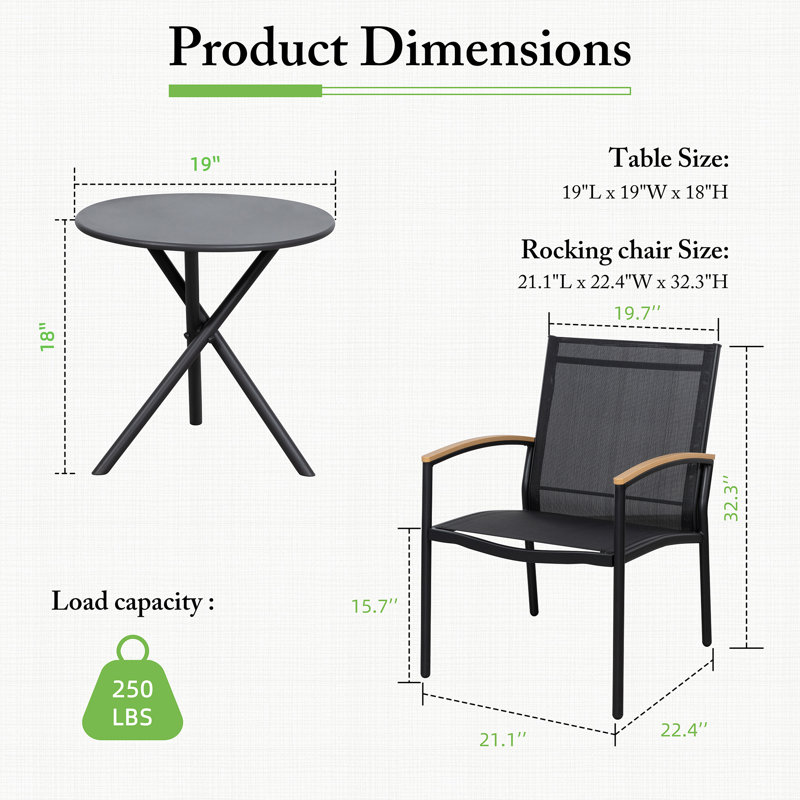 Happel Wicker 2 - Person Patio Conversation Sets with Cushions, Black