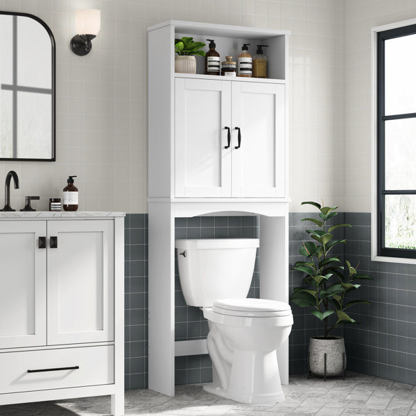 Over the Toilet Shelf Wall Mounted with Metal Frame for Bathroom - Costway