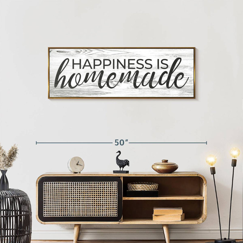 Plaque murale «Happiness Is Hommade» II, Floating Frame Gold, 43 po x 15 po