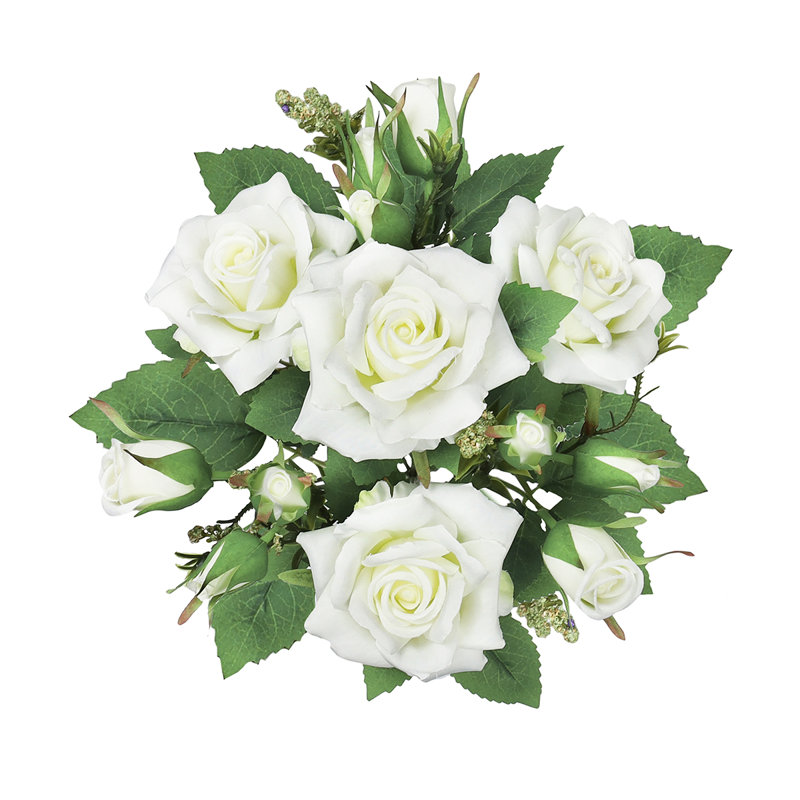 Bouquet de petites fleurs artificielles, Blanc, crème