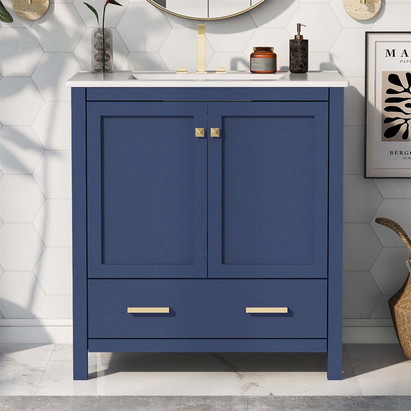 Ensemble de meuble-lavabo simple 18,30 po avec plateau en céramique Thorian