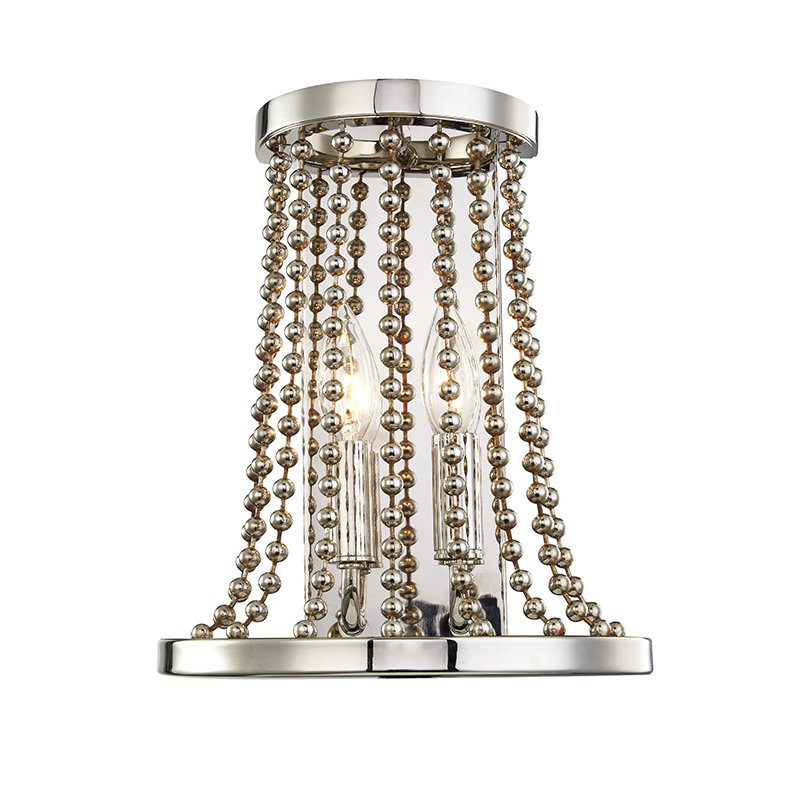 Plafonnier encastré à 2 lumières Spool, Nickel poli