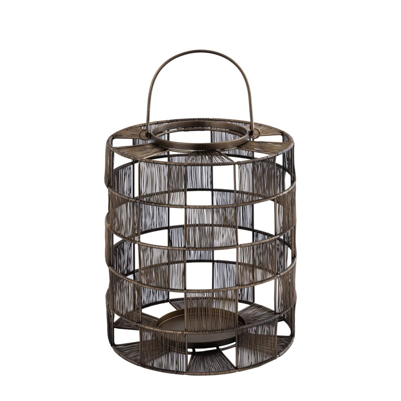 Iron Lantern, 35cm H x 29cm W x29cm D