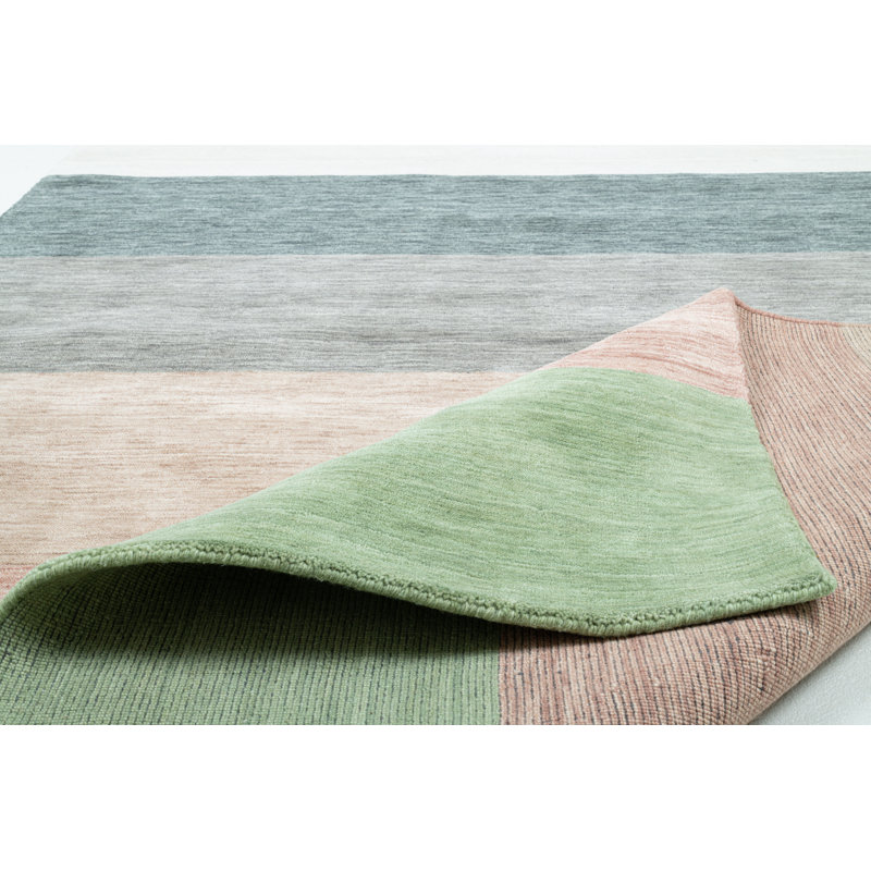 Rectangular Striped Hand Woven Area Rug, Rectangle 170cm x 240cm