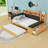 2 Drawers Full Daybed with Twin Trundle, Shelves, Side Bench and Charging Station-1045903704