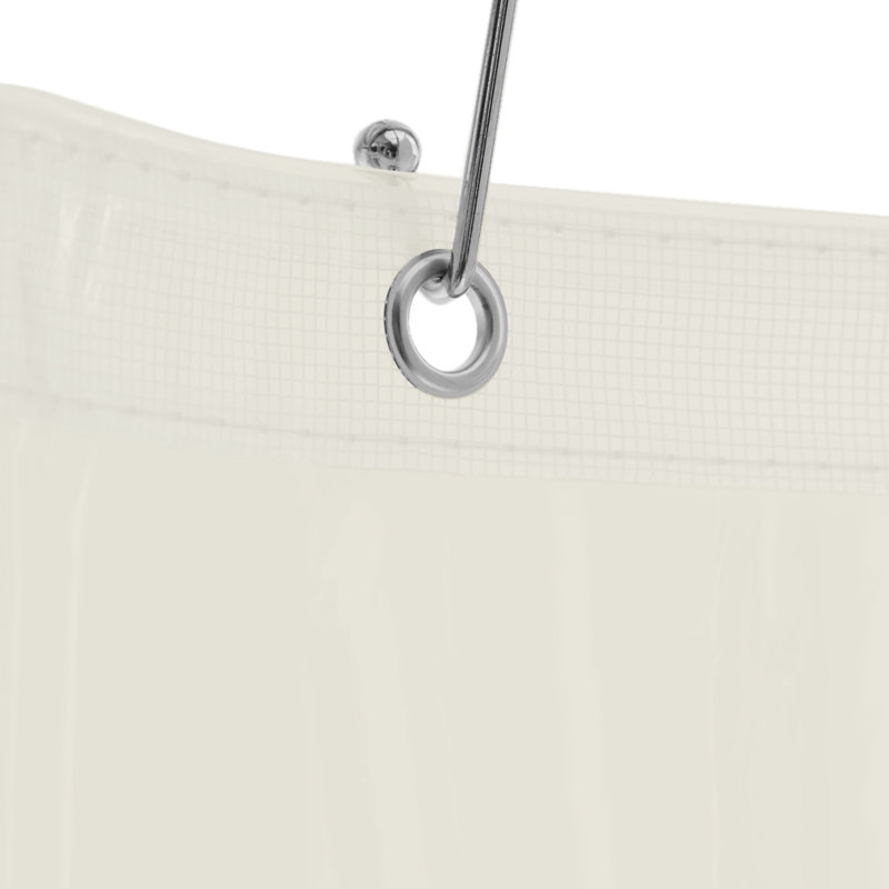 Beige Heavyweight Vinyl Shower Curtain Liner with Rustproof Grommets