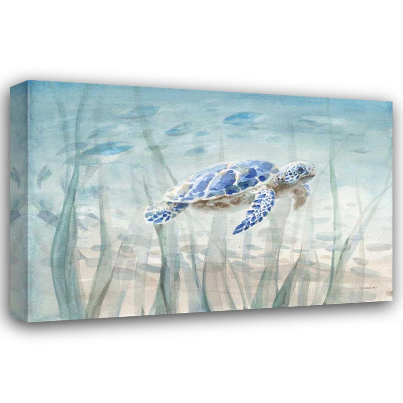 Art sur toile tendue, Rosecliff Heights Nai, Danhui, tortue sous-marine, H 13 po x l 18 po