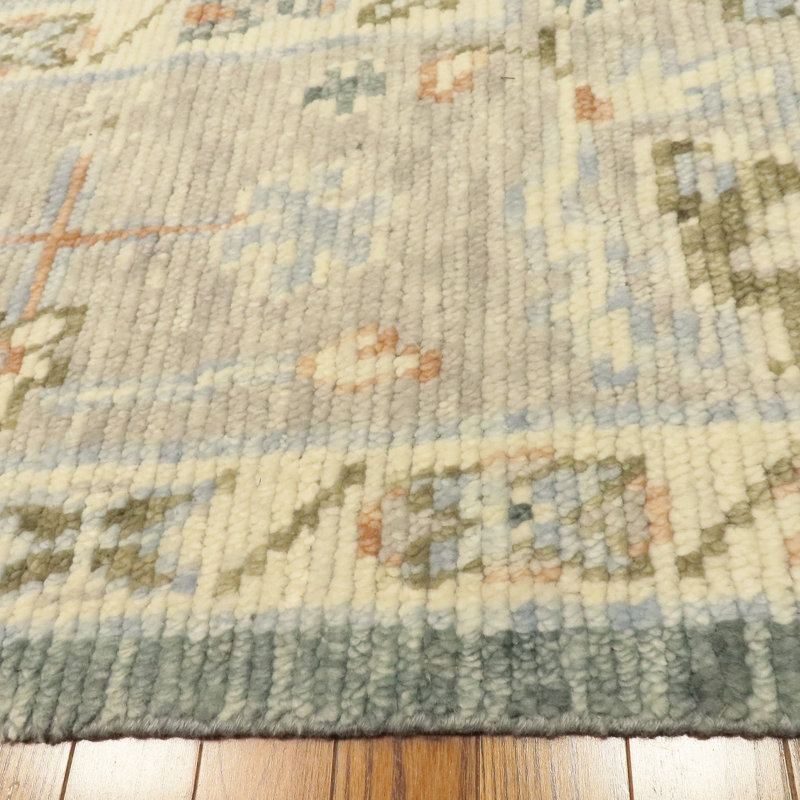 Cascade Hand Knotted Wool Area Rug in Gray, Rectangle 8' x 10'