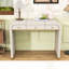 Table de coiffeuse en bois avec miroir rabattable et deux tiroirs-756487697
