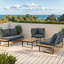 195cm Wide L-Shaped Metal Patio Sectional Set