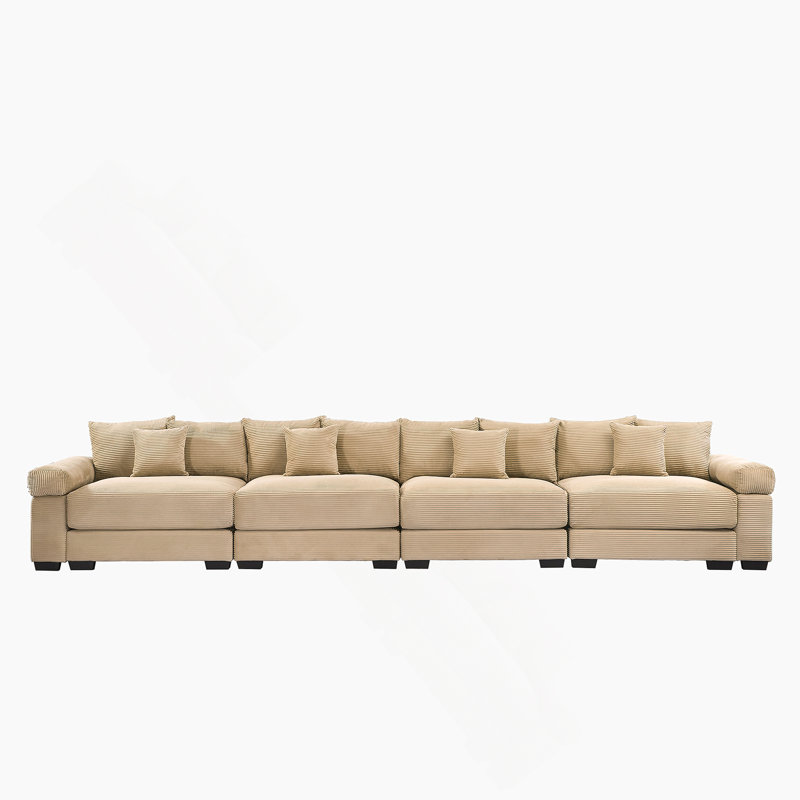 Canapé modulaire surdimensionné de 170 po Cloud, Velours côtelé chameau