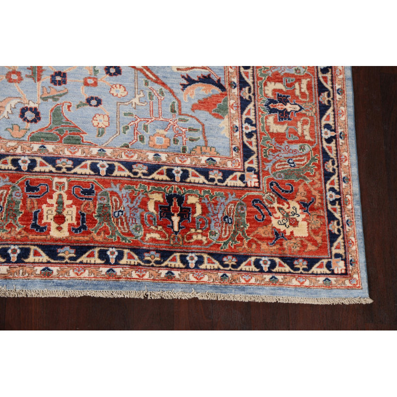 Tapis oriental à teinture végétale Ziegler noué à la main 9 x 12