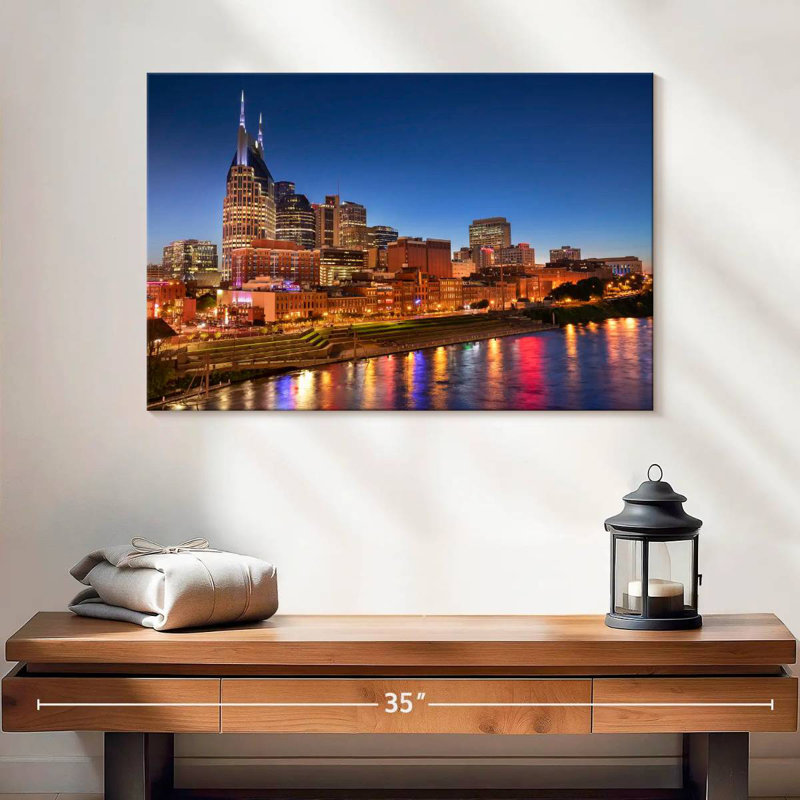 Lumières Sirci du centre-ville de Nashville, H 16 po x l 24 po