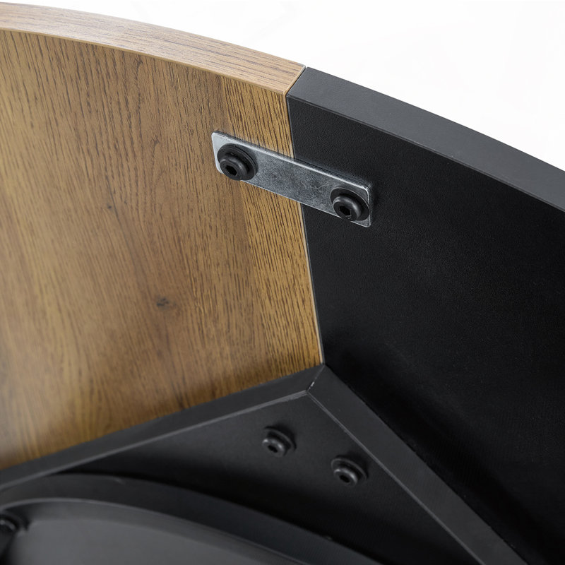 Table de salle à manger ronde avec rangement double couche - bois moderne et design