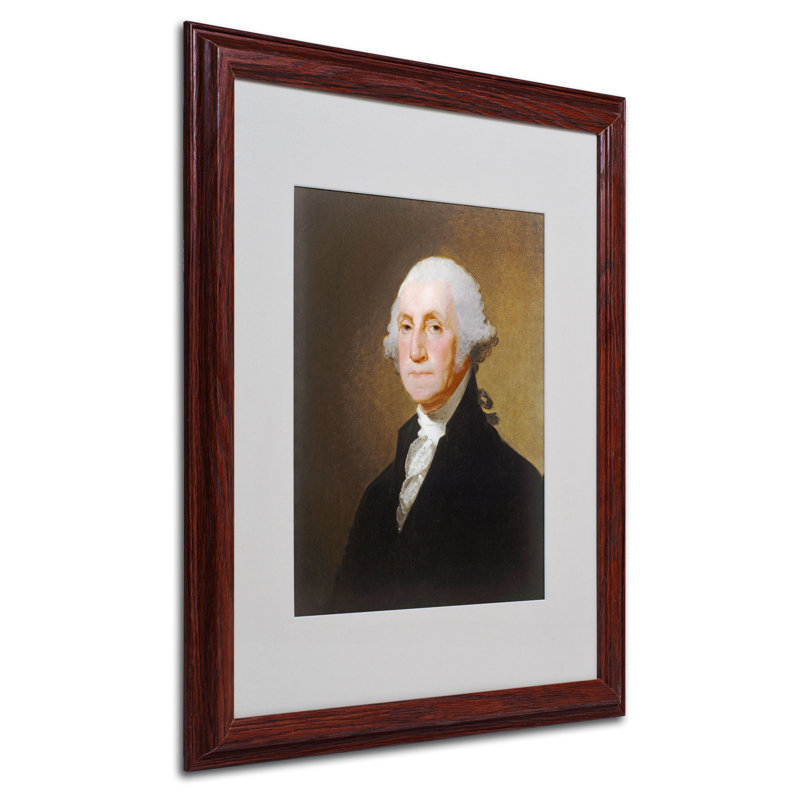 « george washington 1821 », reproduction d’art sur toile encadrée, H 20 po x l 16 po x P 0,5 po, Brun