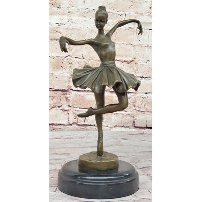 Cabell Hot Cast Bronze Metal Ballerina Ballet Dancer Figure Sculpture on Marble Base