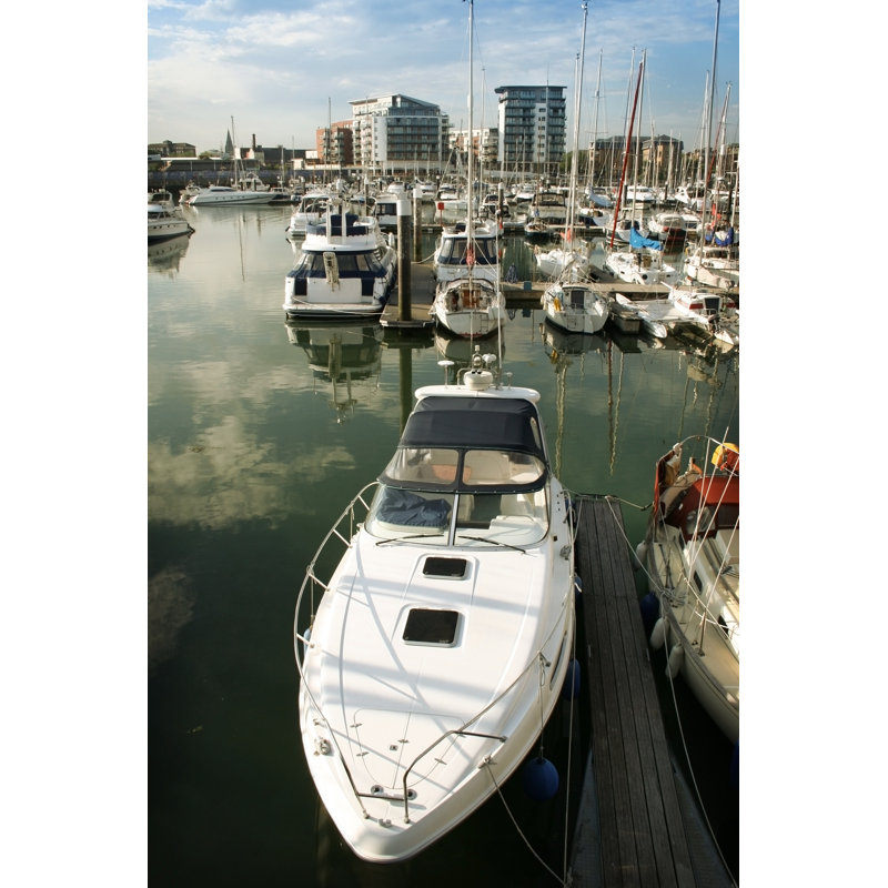 Boats In Ocean Village Marina - Wrapped Canvas Print, 46cm H x 30cm W x 3.8cm D