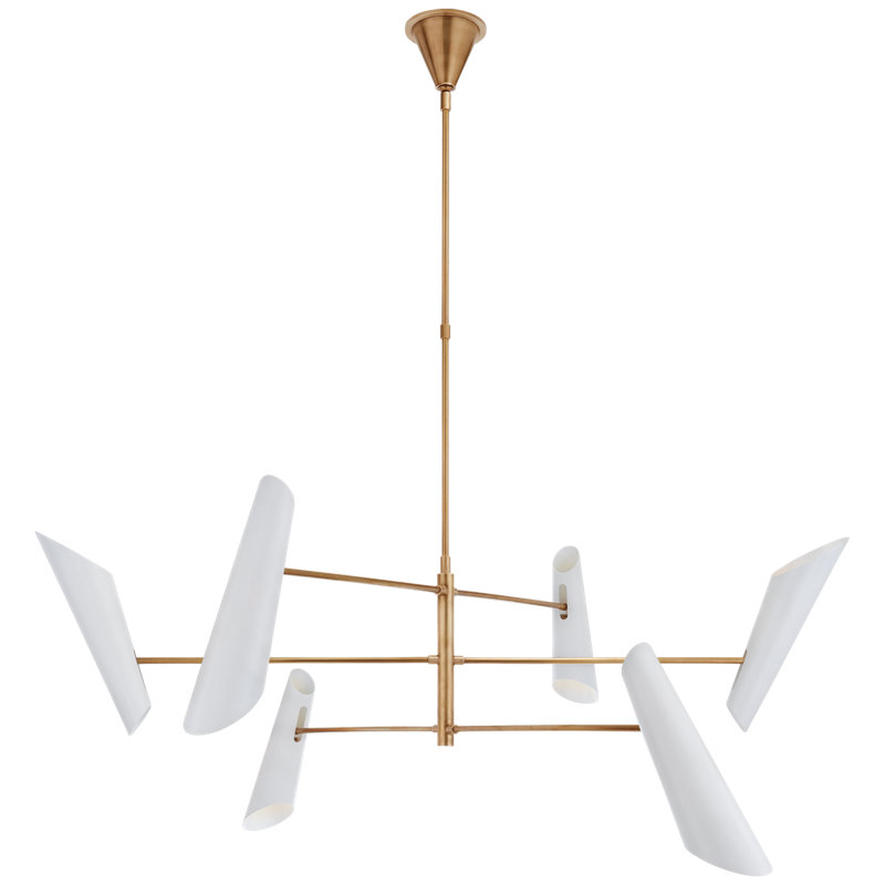AERIN Franca Large Pivoting Chandelier, White