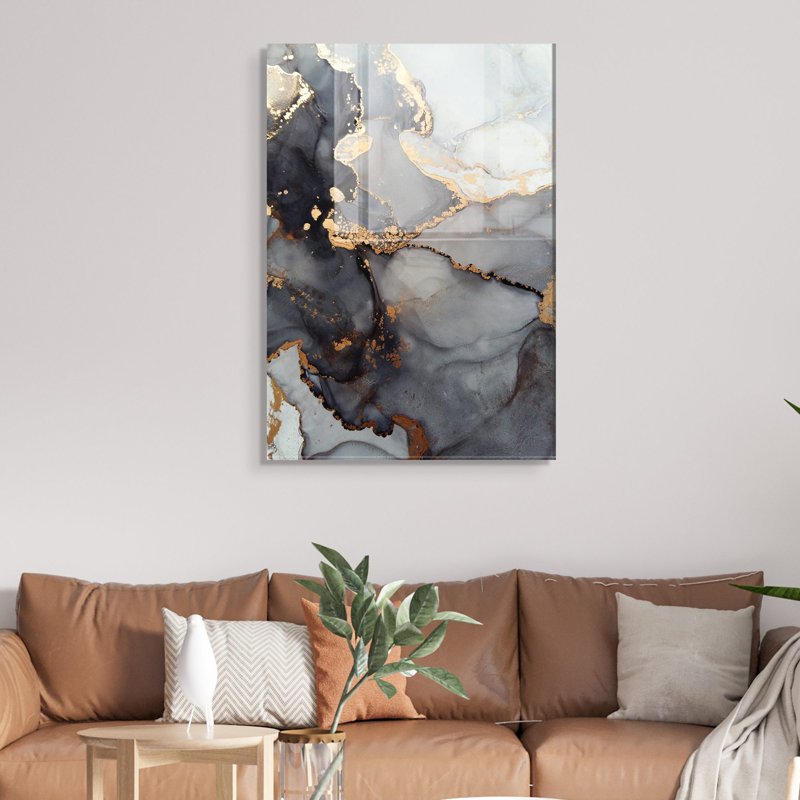Élégante peinture décorative en verre trempé de 19,7 po x 27,6 po | 100% verre trempé, épaisseur: 0,16 pouce | Parfait pour la décoration intérieure, le salon et le bureau | Superbe œuvre d'art avec une esthétique moderne
