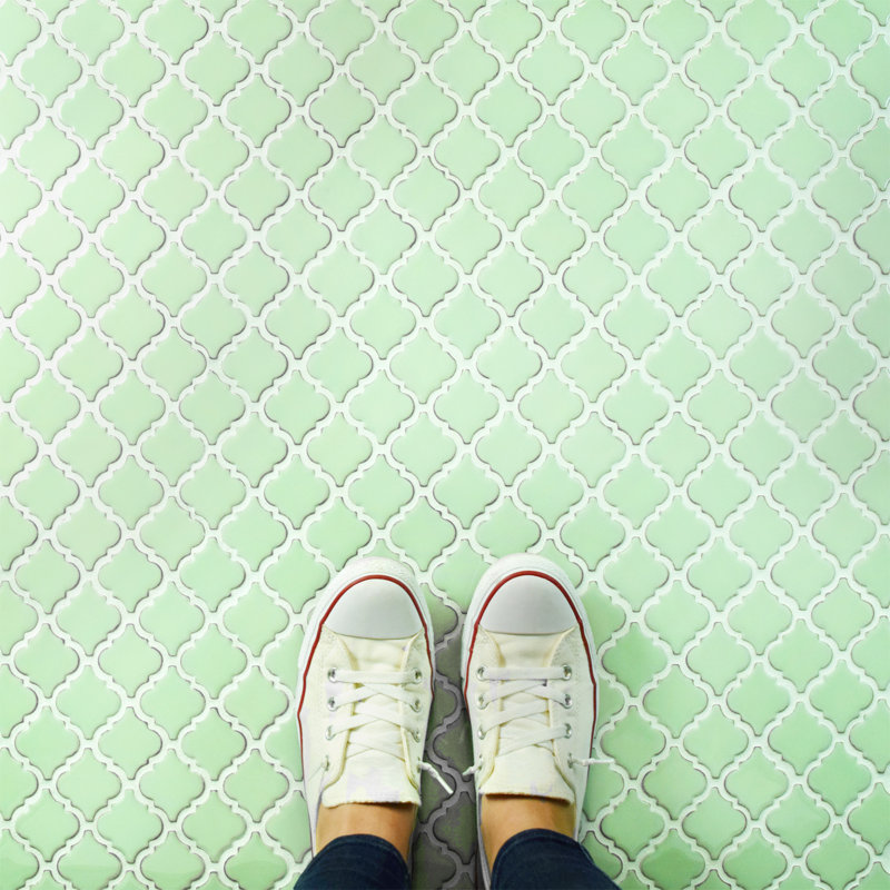 Hudson Tangier 2" x 2" Porcelain Grid Mosaic Wall & Floor Tile, Light Green