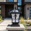 Lampadaire noir à double usage solaire et câblé noir, DEL 4 couleurs, étanche IP65, avec télécommande, pour barrière extérieure et patio