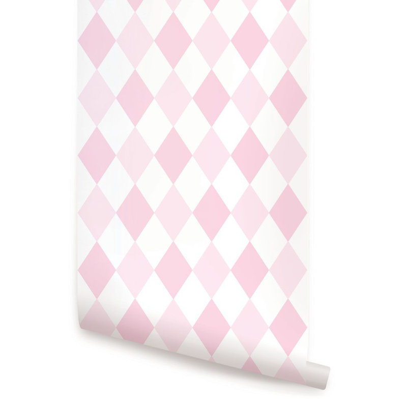 Panneau de papier peint adhésif et adhésif à peindre diamond Schreck, L 2 pi x H 18 pi, Rose