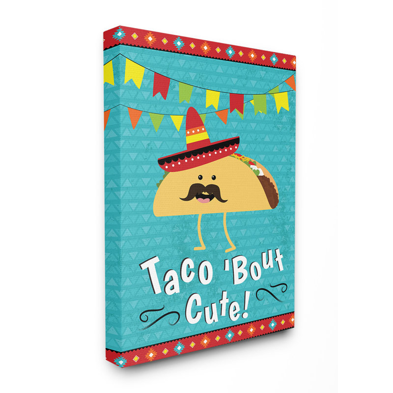 Coeburn Braeburn Taco Bout, dessin mignon avec art de moustache, H 16 po x l 20 po x P 1,5 po, Toile