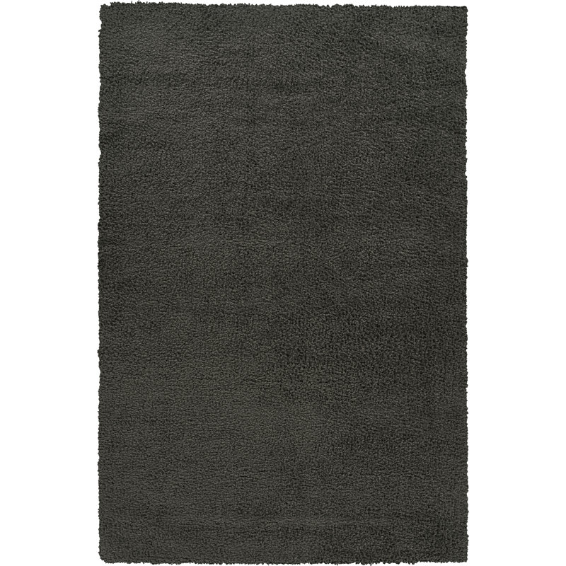Pure Charcoal &  Solid Shag Modern Rug, Charcoal/, 7'8" x 10'2"