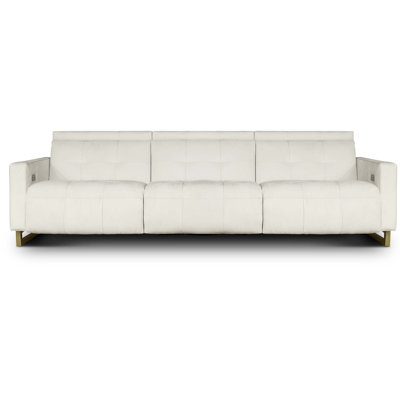 Casino Royale 83" Genuine Leather Square Arm Reclining Sofa