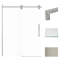 Porte de douche de grange coulissante sans cadre, verre de fer de 3/8 po de bas, 59 po de large x 80 po de haut, par Transolide Teegan Plus-69322815