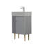 Base de meuble-lavabo seulement, tablette ouverte à gauche, gris mat GF-24V06-21MGL