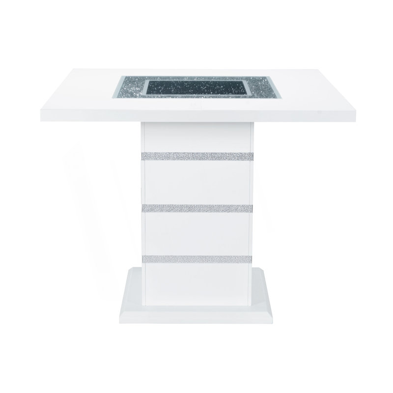 Table de bar Shuron, H 38,02 po x L 63,02 po x l 42,02 po, Blanc