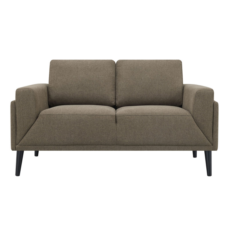 Hariss Upholstered 64'' Loveseat, Brown Polyester Blend