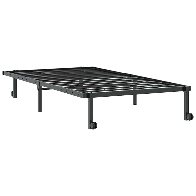Bed Frame Without Mattress Foldable Steel, 104.5 x 222cm, Black