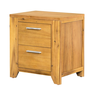 Rustic Design Nightstand, 20.7X15.4X22", Smooth Glide Mechanism, Spacious Inner Storage In Compact Build, Solid Wood + , Natural Brown Tint 20.7X15.4X22" Classic Opening, With Abundant Space, Color