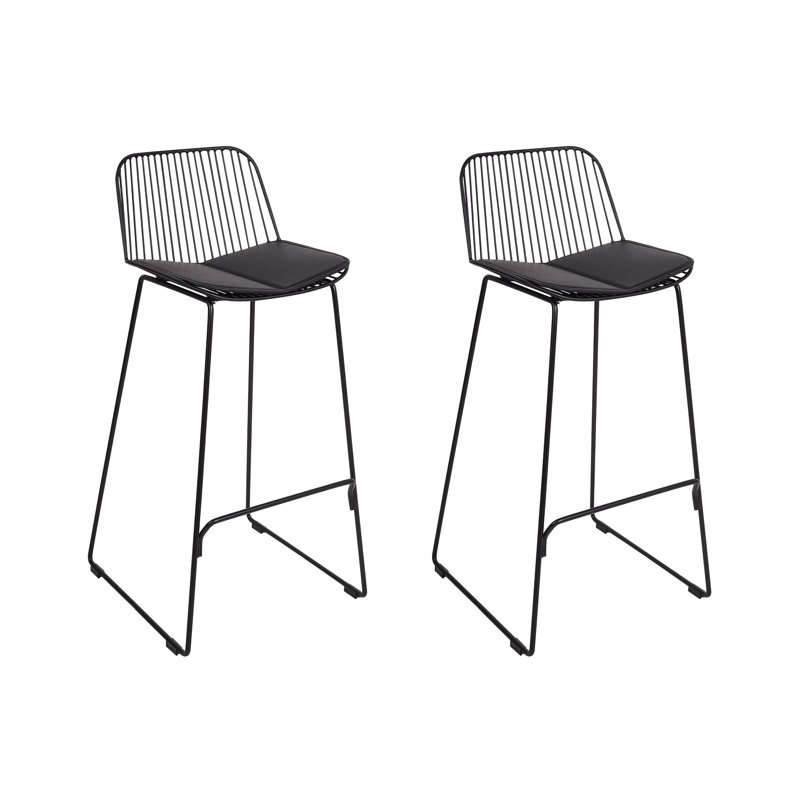 Cayuse Upholstered Counter Stool with Metal Frame, Black