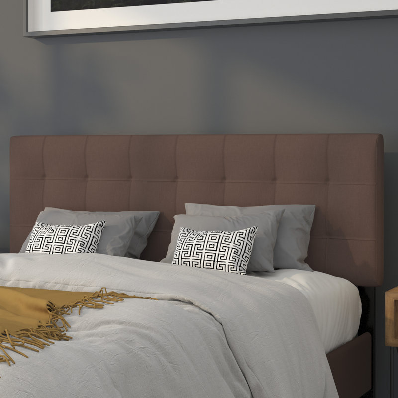 Tête de lit tapissier capitonnée Ciriaca, Marron foncé, Grand