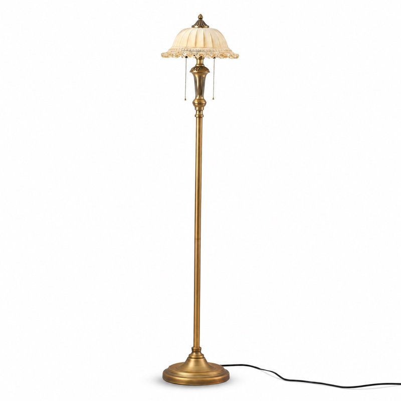 Lampe sur pied rétro en laiton brossé