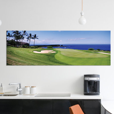 «Golf Course at the Oceanside, the Manele Golf Course, Lanai City, Hawaii, USA», reproduction de photo sur toile