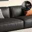 Causeuse-coussin modulable noire en cuir véritable-859006013